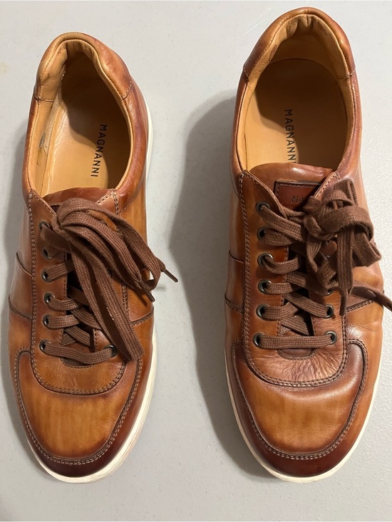 Magnanni Cognac Leather Loafers main image 5